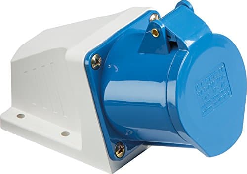 Image of Knightsbridge IN0012 Angled Surface Mount Socket, 2P+E, 240 V, IP44, 32 A, Blue