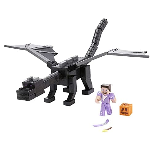 Image of Minecraft Ultimate Ender Dragon Figure, 20-in Mist-Breathing Creature, Plus 3.25-in Color-Change Steve Figure, Weapon, Amor and Battle Accessory, Gift for 6 Years Old and Up