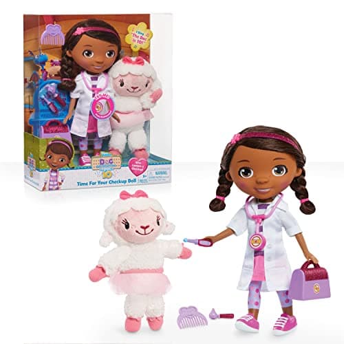 Image of Disney Junior Doc McStuffins 10th Anniversary Time For Your Checkup Doll and Accessories, Officially Licensed Kids Toys for Ages 3 Up by Just Play