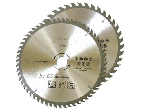 Image of toolzone PA026 250 mm 40/60 Teeth TCT Circular Saw Blades - Silver (2-Piece)
