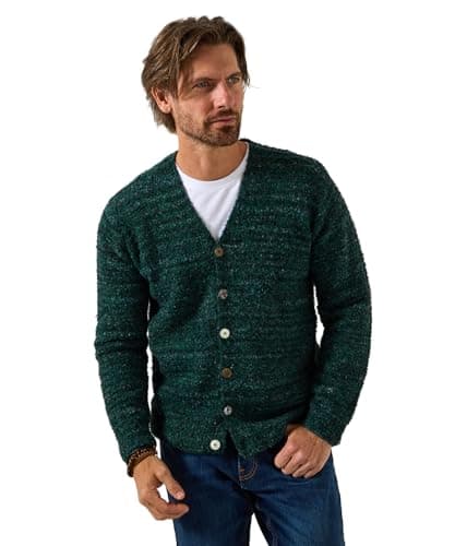 Image of Joe Browns Men's Contrast Button Supersoft V-Neck Cardigan Sweater, Blue, XL