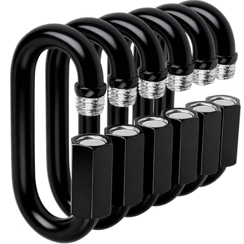 Image of Quick Link - Ekunbuy Heavy Duty Black Chain Link Connector,Screw Lock Oval Clips Electrophoresis Anti-Rust Coating for Secure Outdoor & Indoor Use in Camping, Hammocks,Gym (M10(3.93in), Piece, 6)