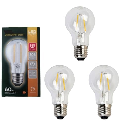 Image of 3 X LED 8W Light Bulb LAMP Filament Style ES GLS Warm White DIMMABLE 2700K