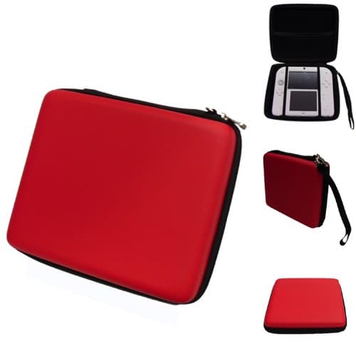 Image of TECHGEAR Case Compatible with Nintendo 2DS - Hard Protective Carry & Storage Case Cover fits 2DS + Games + Accessories [RED]