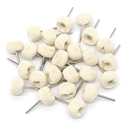 Image of KiKiHong 25 Pieces Cotton Buffing Wheel, Soft Polishing Wheel for Dremel Rotary Tool, Beige