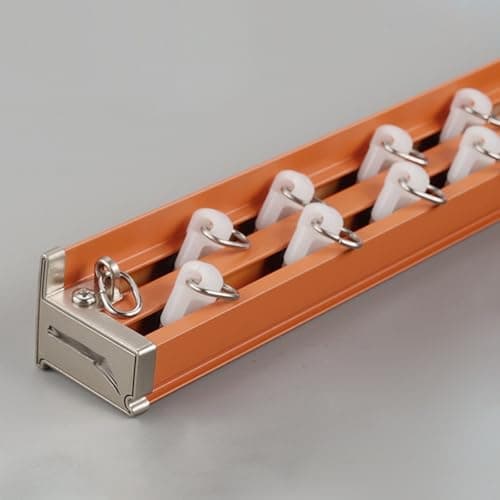 Image of 3 4 5 6 7 8 9 10 11 12 13 14 15 16 Ft Heavy-duty Curtains Rails, Wall Ceiling Curtain Track with Double Slot for Hotel Bedroom Living Room Window, Orange Privacy Room Divider(Ceiling Mount,110cm/43.3i