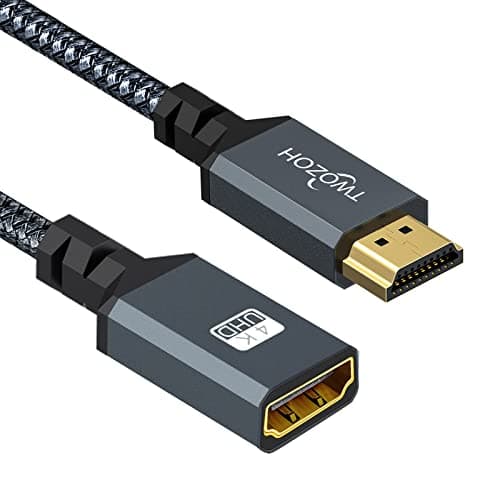 Image of Twozoh HDMI Extension Cable 3M, HDMI Male to Female Lead, Nylon Braided Extender, HDMI 2.0 Cable Adapter Support 4K@60Hz 3D HDR