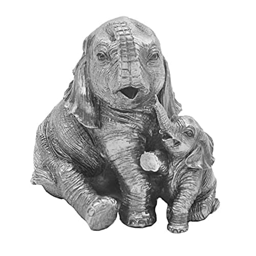 Image of Lesser & Pavey Reflections Silver Resign Animal Ornament - Elephant and Calf