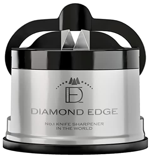 Image of Diamond Edge No.1 Knife Sharpener – Safe & Compact Manual Knife Sharpener for Any Knife - Knives Sharpener Suitable for Serrated & Outdoor Blades – Professional Quality, Silver