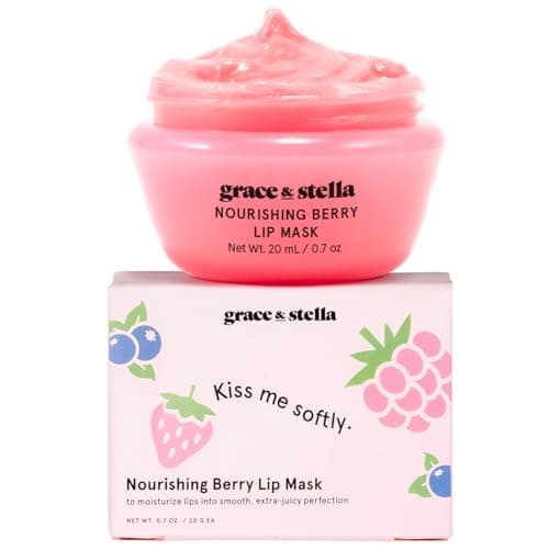 Image of Award Winning Nourishing Berry Lip Mask - Lip Balm For Very Dry Lips - Lip Moisturizer Overnight & Lip Treatment & Lip Sleeping Mask - Vegan Cruelty-Free Lip Care Products by grace and stella