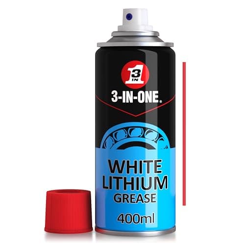 Image of 3-IN-ONE White Lithium Grease Spray 400ml, Long Lasting Spray Grease Lubricant that Reduces Friction and Wear on Metal to Metal Parts, Hinges and Bearings
