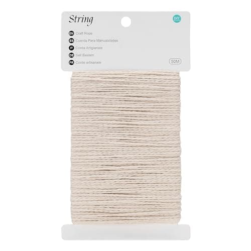 Image of KINGLAKE 50m Natural White Cotton String, 2mm Food Safe Butchers Kitchen String Macrame Bakers Twine for Cooking Meat, Crafts, Gift Wrapping, Christmas Decorations, Gardening, Hanging Pictures