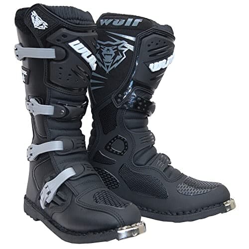 Image of Wulfsport Wulf Adults Track Star MX Motocross Enduro Quad Motor Bike Boots -Black (Black,EU-39)