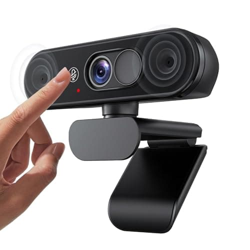Image of Aurolumiz Webcam 1080P FHD with Mute and Cover Dual Privacy Protection, Dual Microphone, Natural Image, Extendable Tripod, for PC, Laptop, Zoom, Teams, Windows, MacOS