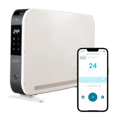 Image of BLACK+DECKER 2.2KW Smart Convection Turbo Heater, 3 Heat Settings, Adjustable Thermostat, 24 Hour Timer, Digital Display, White, BXCV41014GB