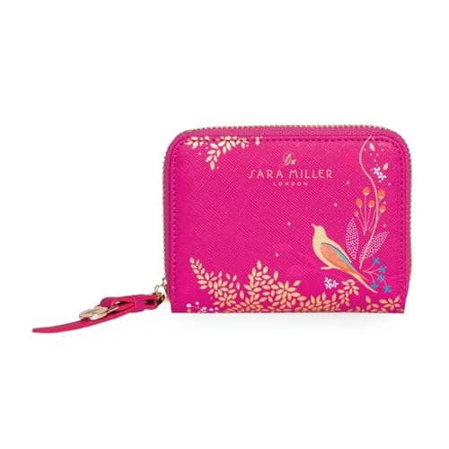Image of Sara Miller London Zip Around Wallet, Women's Purse Clutch, Coin Pocket and Card Holder, Faux Leather, Small, Chelsea Pink