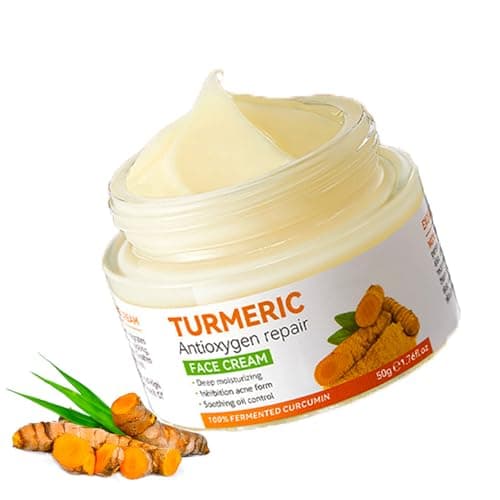 Image of Turmeric Face Cream - Anti Aging Cream For Radiant&Glowing Skin - Even Skin Tone For Face - Natural Turmeric Cream Skin Care - Moisturizing Erase Fine Lines, Brightening, Firming