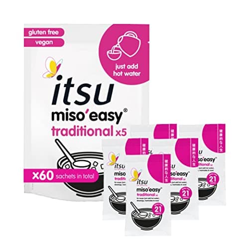 Image of itsu Miso Easy Soup 1260g (60 x 21g) | Instant Miso Paste | Traditional Japanese Miso | Gluten Free | Vegan | Ideal for soup, dressings & more | Pack of 60