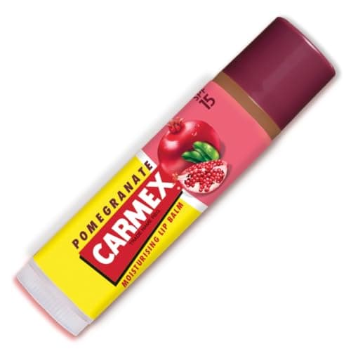 Image of Carmex Pomegranate Lip Balm Stick | SPF 15 For Sun Protection | Soothes And Repairs Dry, Cracked Lips | Intensely Hydrating Winter Lip Care Formula (4.25g)