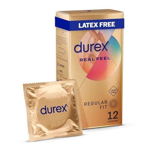 Image of Durex Real Feel Condoms, 12s, Regular Fit, Latex Free, Extra Silicone Lube, Easy On Shape