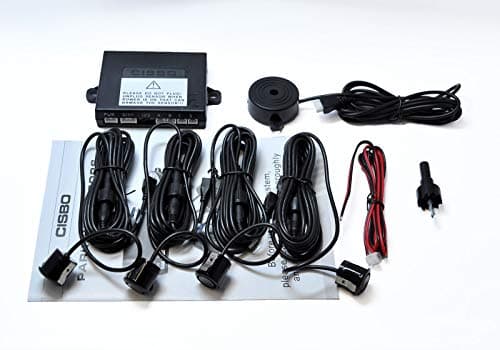 Image of CISBO 18mm Detachable Rear Reverse Parking Sensor 4 Sensors Kit Audio Buzzer Kit (VERY Dark Grey)