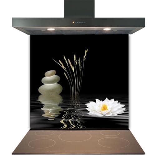 Image of Glass Splashback for Kitchen Toughened Heat Resistant Cooker Tile - Design 2017-60cm (w) x 75cm (h) - No Fixings