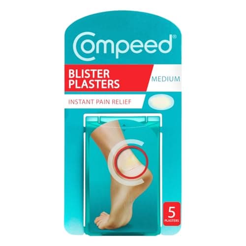 Image of Compeed Blister Plasters Medium Size 5 Pack - Hydrocolloid Foot Treatment - Heal Fast