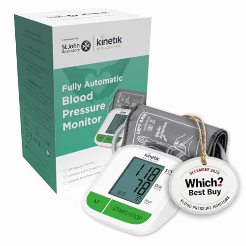 Image of Kinetik Wellbeing Blood Pressure Monitors Large Cuff Universal (22-42cm) - Fully Automatic Upper Arm Blood Pressure Machine - Home Use Bp Monitor with Irregular Heartbeat Detection