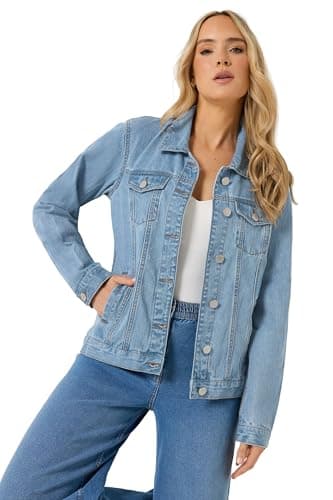 Image of Long Tall Sally - Lts Tall Mid Wash Cotton Denim Jacket - Women's