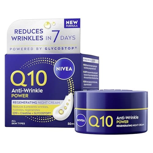 Image of NIVEA Q10 Anti-Wrinkle Power Regenerating Night Cream (50ml), Hydrating Night Face Moisturiser to Reduce Lines and Wrinkles, Anti Wrinkle Face Cream for Firmer Skin in 7 Days