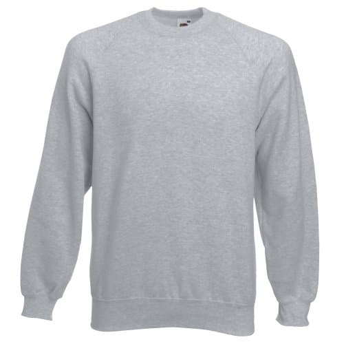 Image of Fruit of the Loom Childrens/Kids Unisex Raglan Sleeve Sweatshirt (7-8) (Heather Grey)