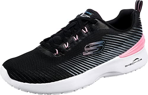 Image of Skechers Womens Skech-air Dynamight Luminosity Sneaker, Black Mesh Pink Trim, 5 UK