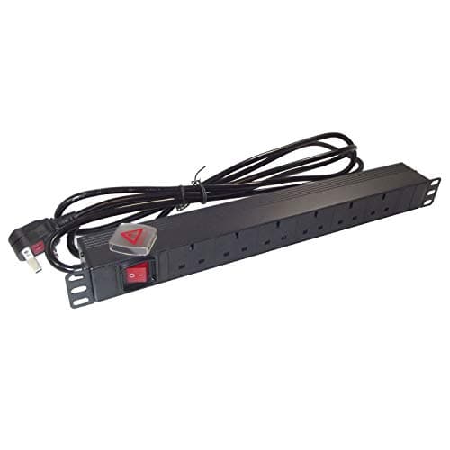 Image of 6 Way UK PDU 19 Inch Rack Mount 3m Lead 1U