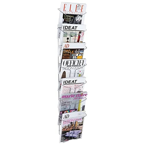 Image of ALBA A4 Wire Display Stand with 7 Compartments - Metallic, DDFIL7M