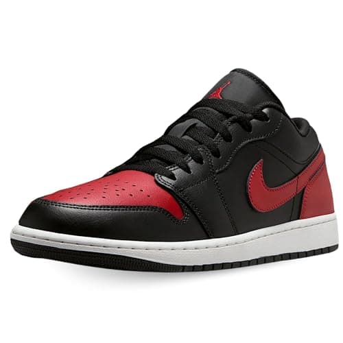 Image of Nike Air Jordan 1 Low Men's Shoes Sneaker, Black/Summit White/Varsity Red, 9 UK