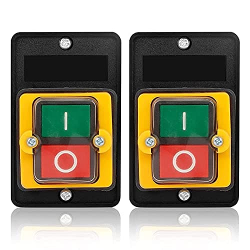 Image of XTVTX 2Pcs Water Proof Push Button Switch 10A 380V Electrical ON/Off for Cutting Machine Bench Drill Textile Machinery