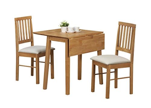 Image of DROP LEAF DINING SET OAK COLOUR FINISH