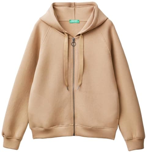 Image of United Colors of Benetton Women's Jacket C/CAPP M/L 3pkld500n Hooded Sweatshirt, Beige, M