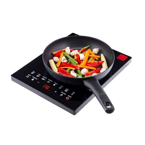 Image of Sensio Home Electric Digital Induction Hob with 8 Temperature & Power Settings, 6 Cooking Modes, Timer, Overheat Protection, Auto Off, Child Safety Lock, Black