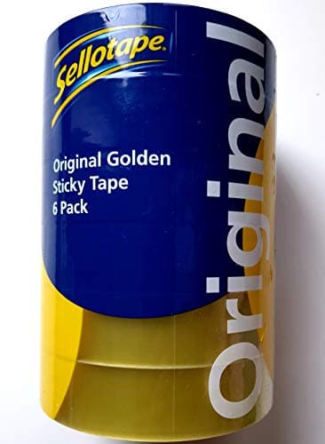 Image of Sellotape Original Golden Tape Roll Non-static Easy-tear Retail Pack 24mmx50m Ref 1443266 [Pack 6] (1443266)