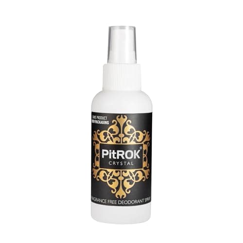 Image of PitROK Crystal Deodorant. 1 x 100ml Pump Spray, Fragrance Free, Vegan, Cruelty Free, Sensitive Skin Deodorant, with Aloe Vera and Grapefruit Seed Extract, Gender Neutral. Made in the UK