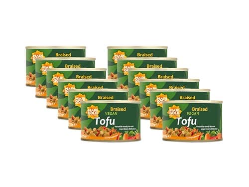 Image of Marigold Braised Vegan Tofu, 225g (Pack of 12) – High Protein, Gluten-Free, Ready-to-Eat, Versatile Plant-Based Soya