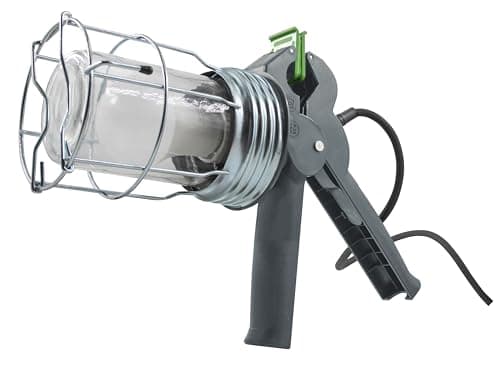 Image of Lighthouse Heavy-Duty LED Grip Lamp 240V – 800 Lumens LED Inspection & Clamping Work Light with 50mm Clamp, Protective Wire Cage & 5m Cable for Construction, Maintenance & Automotive Tasks