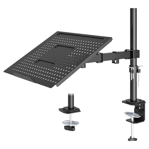 Image of Redbat Laptop Arm for Notebooks up to 17 inch, Height Adjustable Desk Mount, Supports Monitors 13-32 inch up to 8kg, VESA 75/100, Full-Motion, Swivel, Tilt, 2 Mounting Options