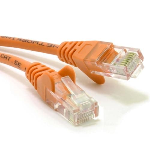 Image of kenable Orange Network Ethernet Cable Cat5e UTP Patch Lead RJ45 26AWG CCA for Router PC Laptop Gaming Console 3m