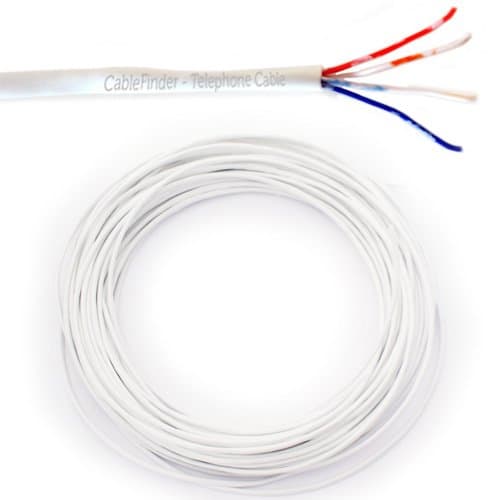 Image of Loops 25m BT Telephone Copper Cable Extension | 2 Pair 4 Core/Way Wire | Multicore Telecom Phone Line Extend Lead Reel | CW1308 Slave Drop