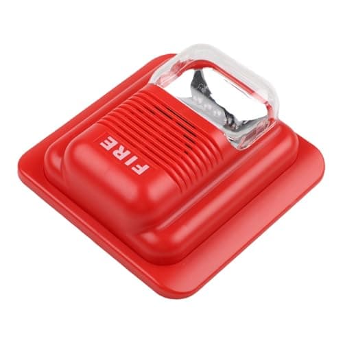 Image of Audible Visual Alarm, DC With Strobe Light, Fire Alarm Sounder 12V 24V, 105dB Loud with LED Flash for Office Shop