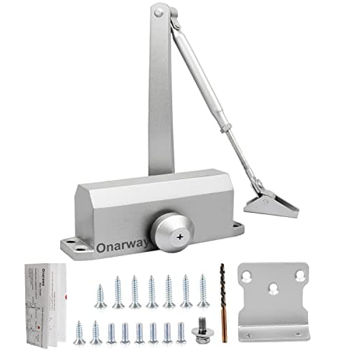 Image of Onarway Door Closer Size 3 Automatic Spring Hydraulic Door Closure, Closing Speed Adjustable, Commercial & Home Use for 45~60kg Weight Door, Aluminum Alloy, EN1154 Certification