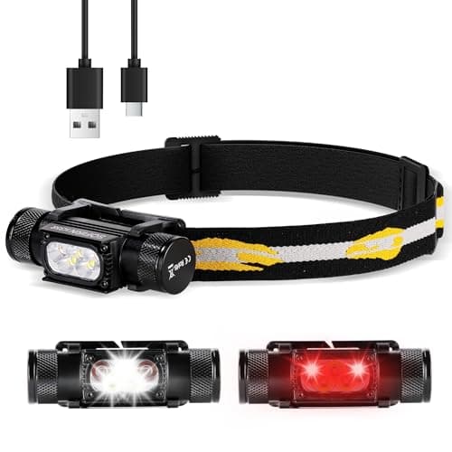 Image of Rechargeable LED Head Torch - Sofirn H35R Super Bright Head Torches 1500 Lumens, 5 Red and White Light Modes, USBC Charging, IP68 Waterproof Headlamp, with Long Runtime for Camping, Running, Fishing