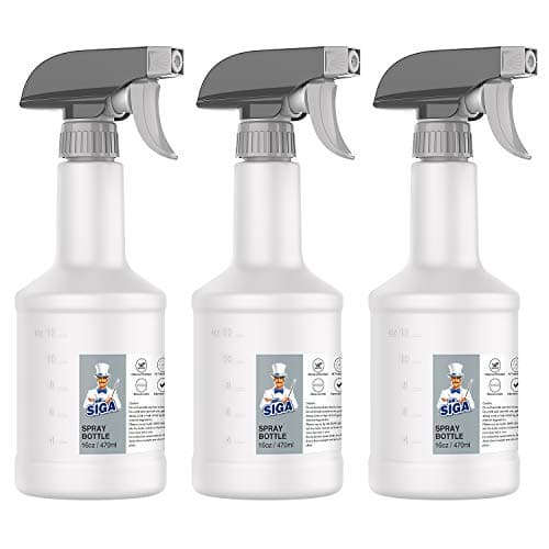 Image of MR.SIGA 16 oz Plastic Spray Bottles for Cleaning Solutions, HDPE Commercial Grade Refillable Spray Bottles with Measurements and Adjustable Leak Proof Nozzle, 3 Pack